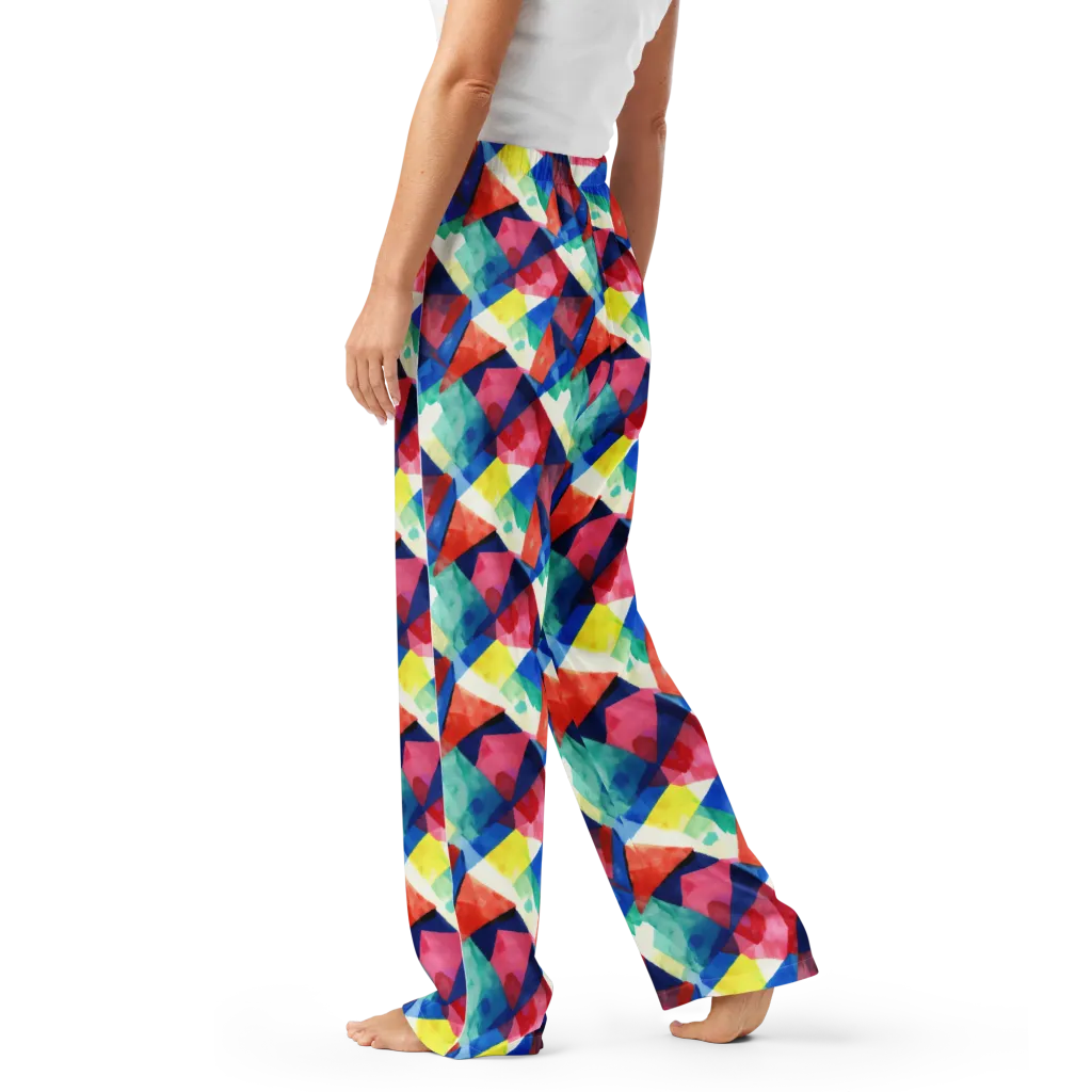 Chromatic Collage on Women's Pajama Pants — Left