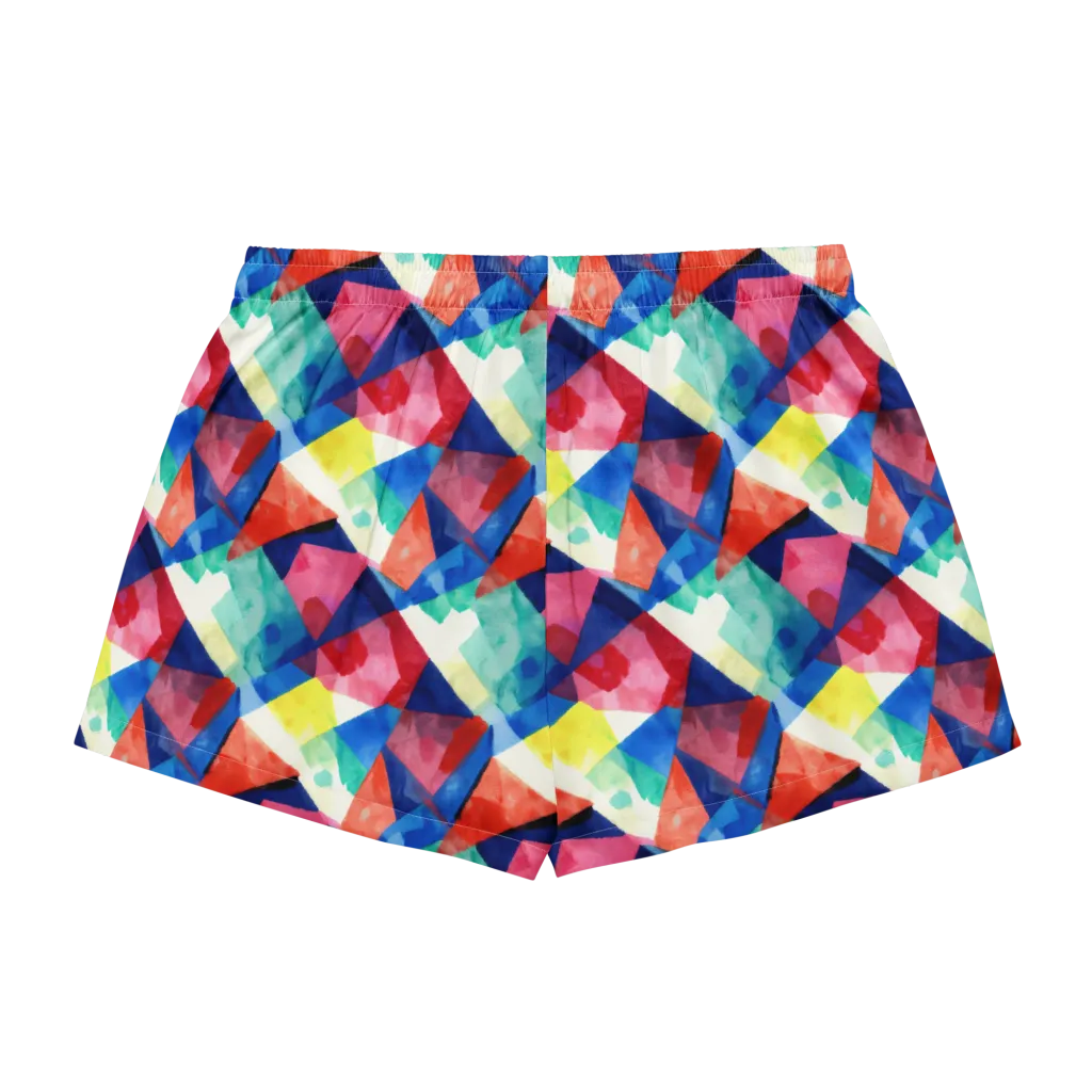 Chromatic Collage on Women's Pajama Shorts — Back