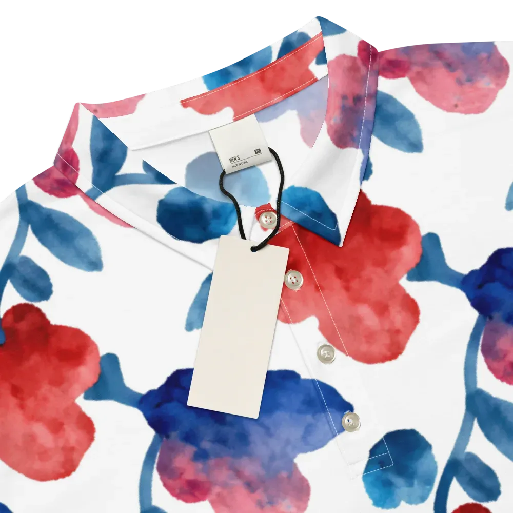 Blue Bloom Reverie on Men's Slim Fit Polo Shirt — Product details