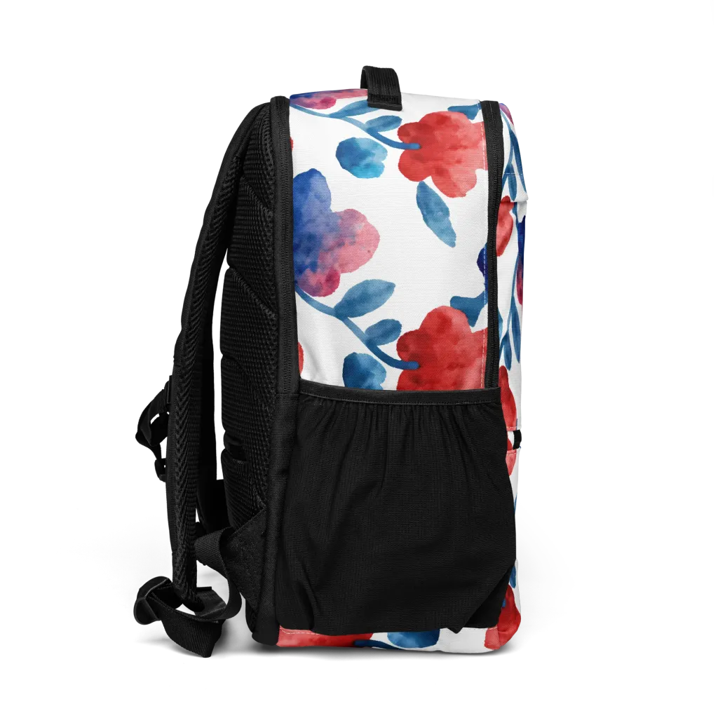 Blue Bloom Reverie on Utility Backpack — Right
