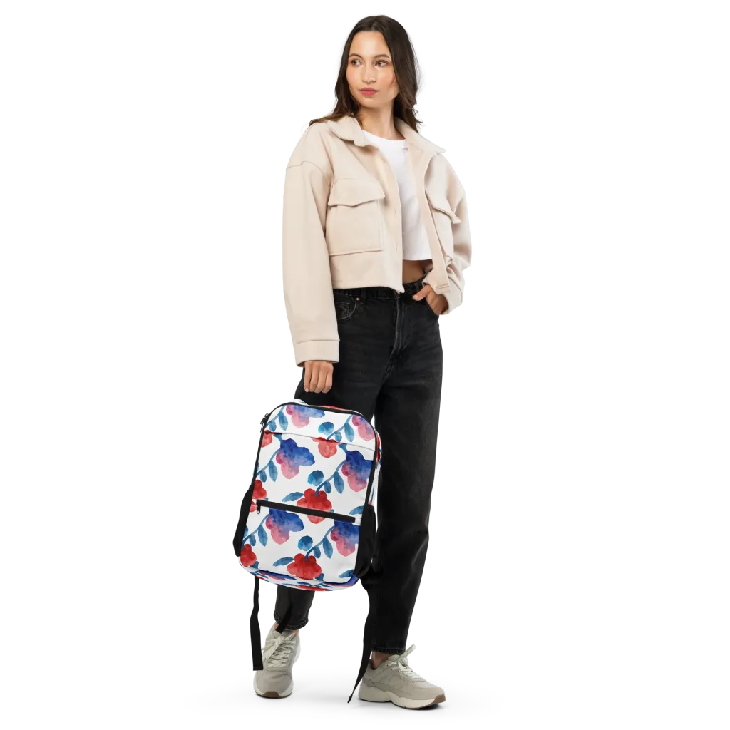 Blue Bloom Reverie on Utility Backpack — Front
