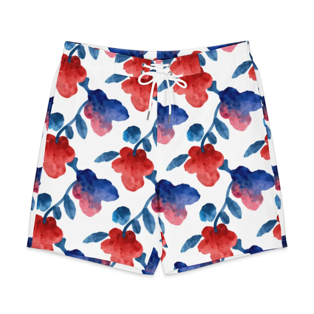 Blue Bloom Reverie on Men's Board Shorts — Front
