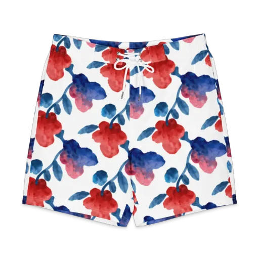 Blue Bloom Reverie on a Men's Board Shorts