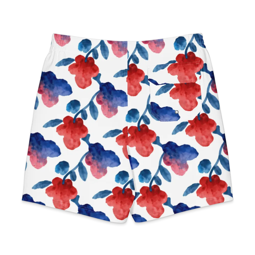 Blue Bloom Reverie on Men's Board Shorts — Back