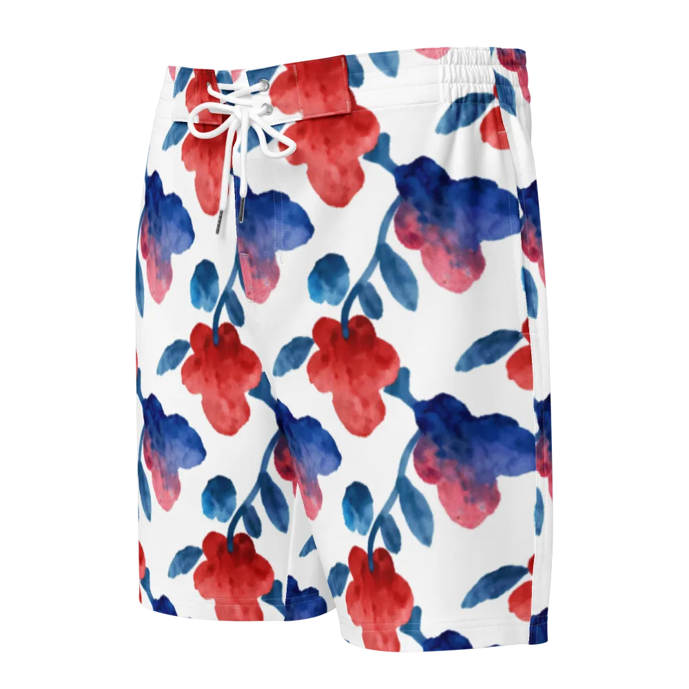 Blue Bloom Reverie on Men's Board Shorts — Front