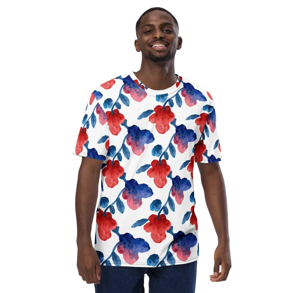 Blue Bloom Reverie on Men's Crew Neck T-Shirt — Front