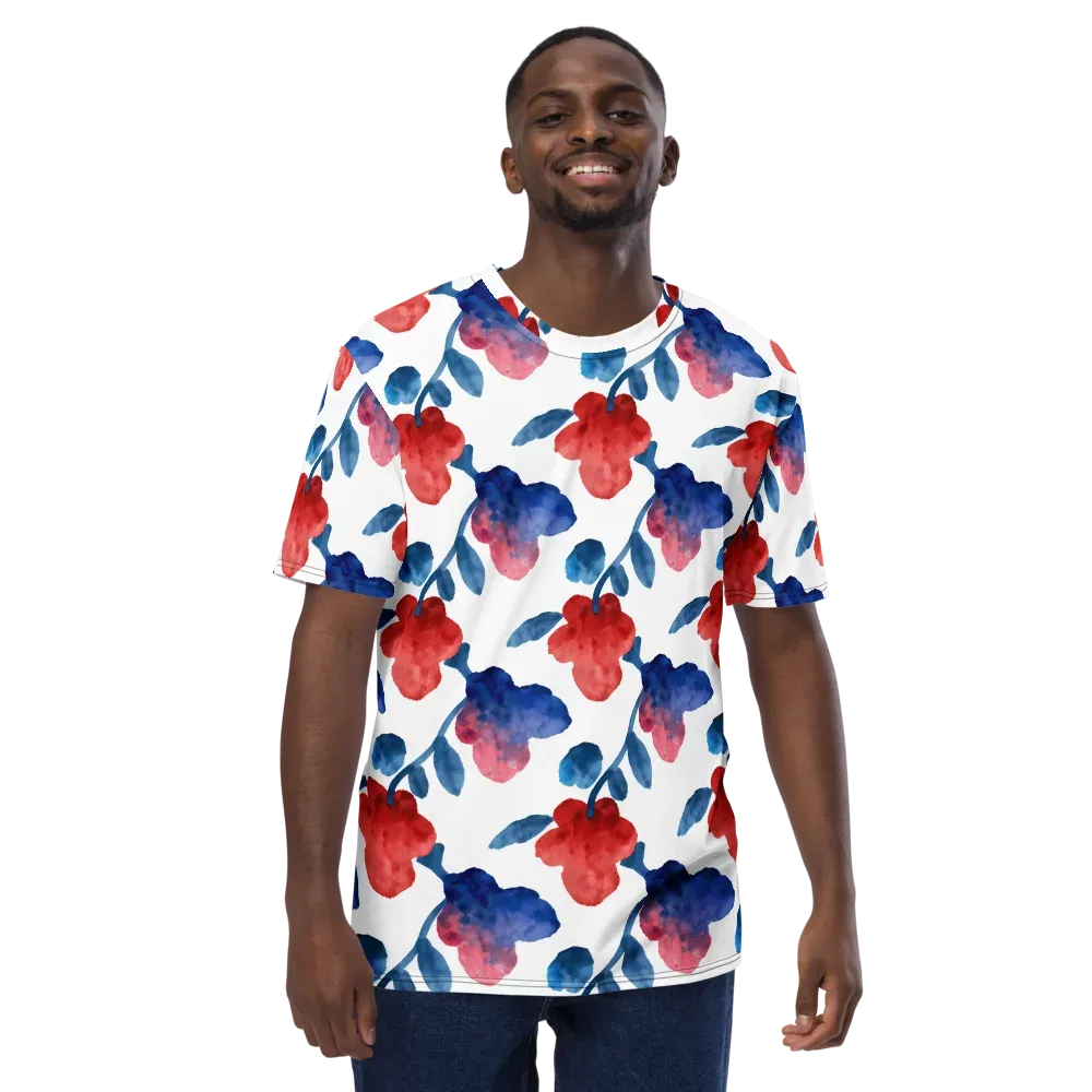 Blue Bloom Reverie on Men's Crew Neck T-Shirt — Front