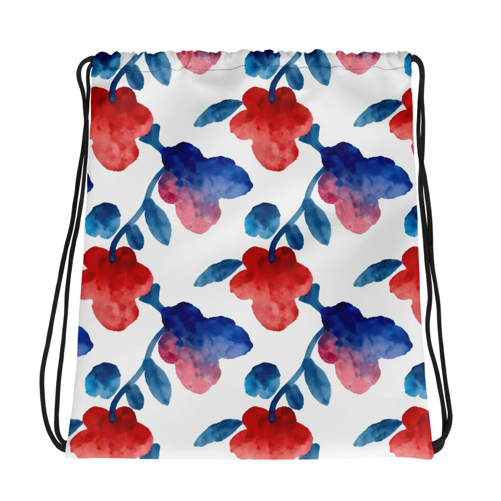 Blue Bloom Reverie on Drawstring Bag — Photo
