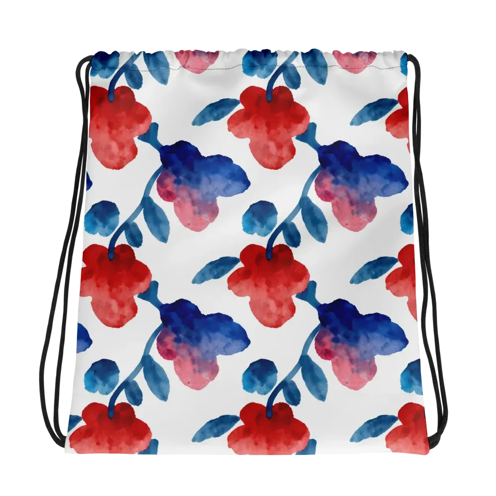 Blue Bloom Reverie on Drawstring Bag — Photo