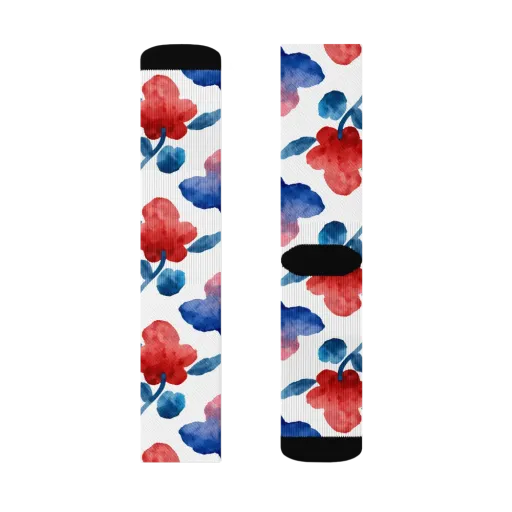 Blue Bloom Reverie on a Socks