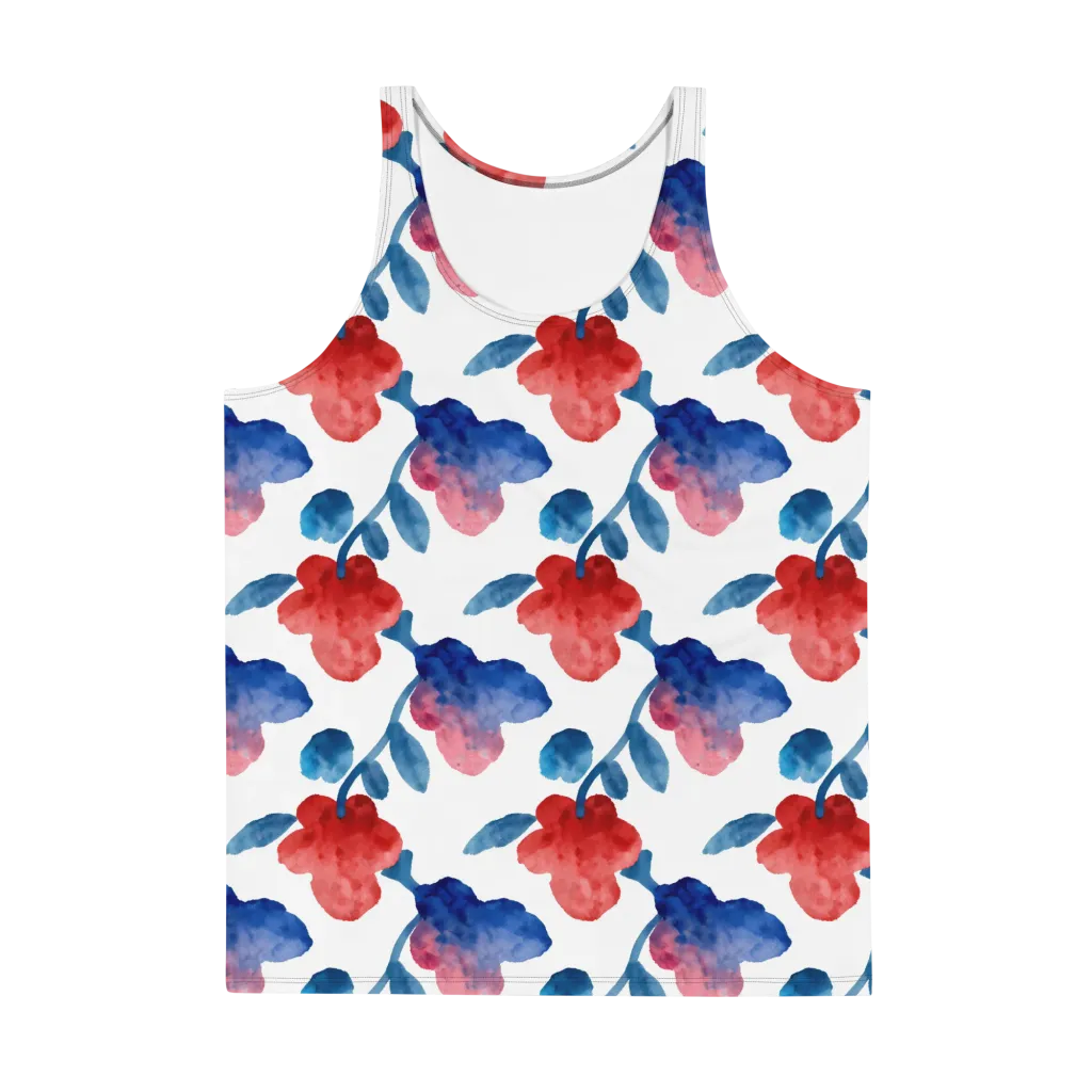 Blue Bloom Reverie on Men's Tank Top — Front
