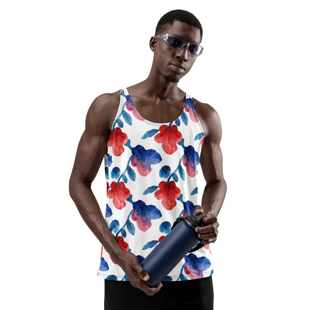 Blue Bloom Reverie on Men's Tank Top — Front