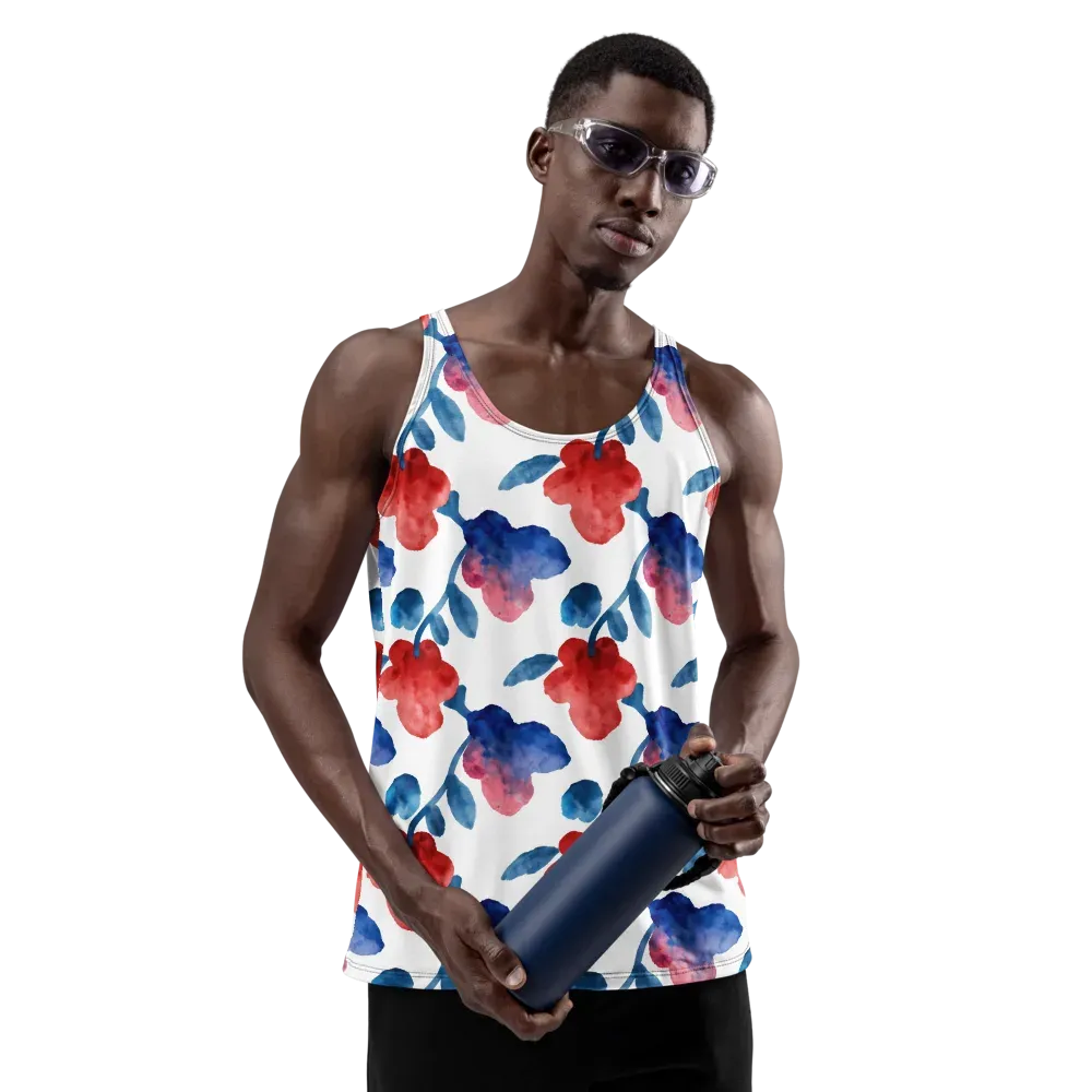 Blue Bloom Reverie on Men's Tank Top — Front