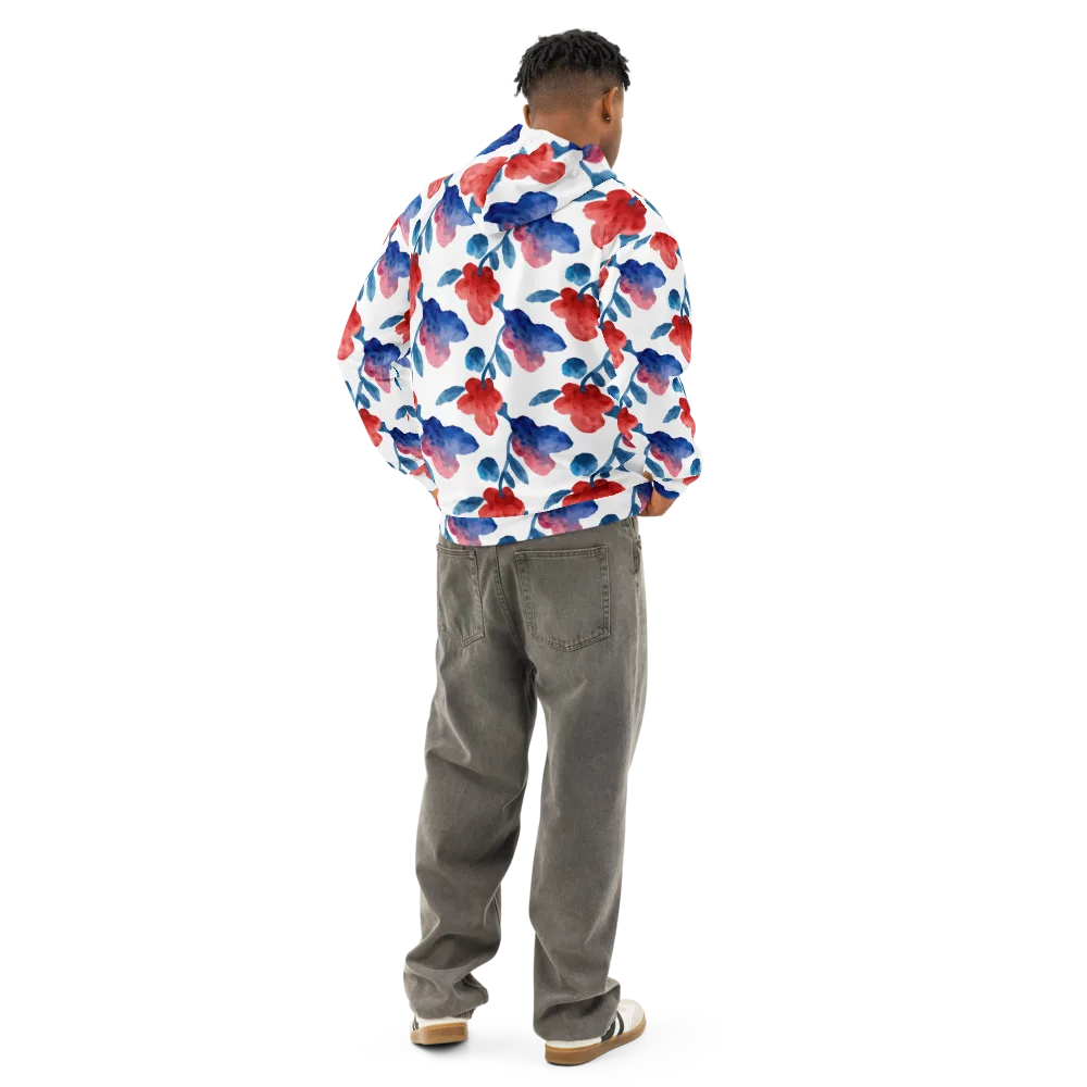 Blue Bloom Reverie on Cotton Hoodie — Back