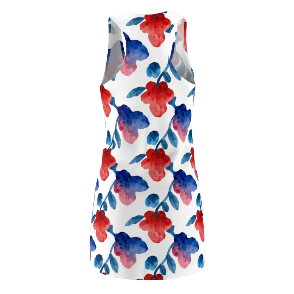 Blue Bloom Reverie on Racerback Dress — Back