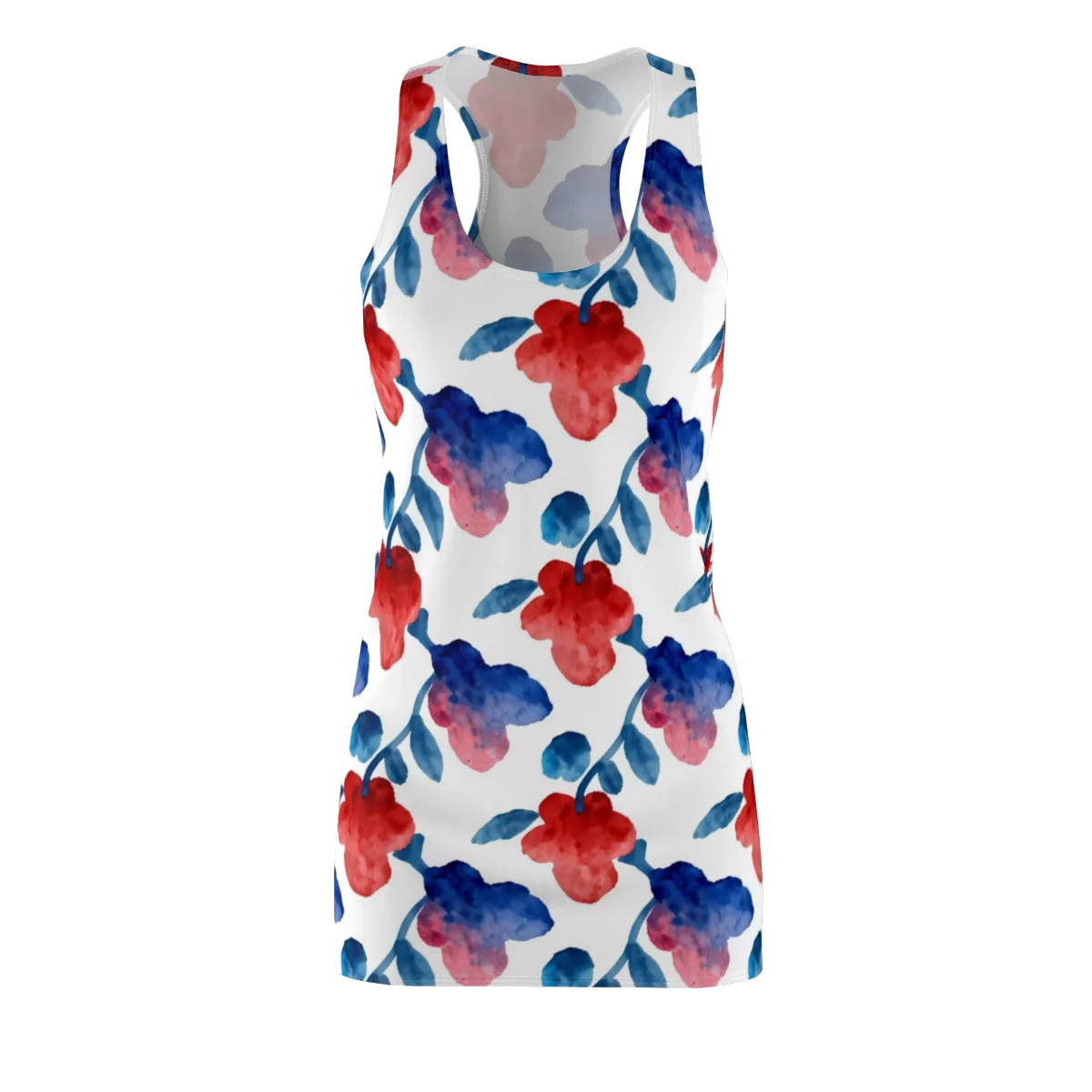 Blue Bloom Reverie on Racerback Dress — Front