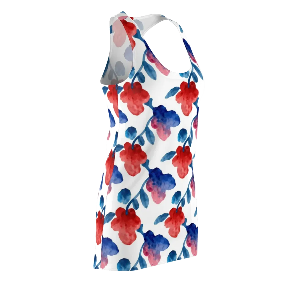 Blue Bloom Reverie on Racerback Dress — Front Side