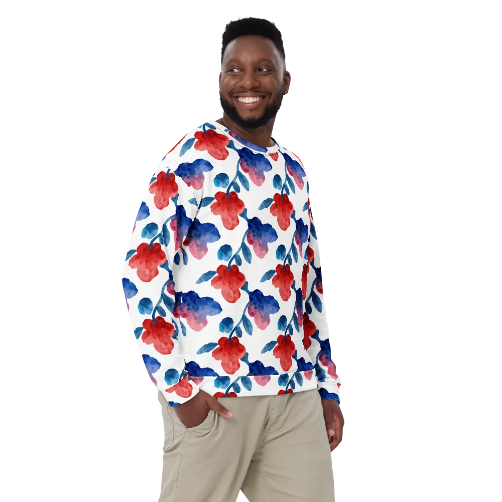 Blue Bloom Reverie on Sweatshirt — Front