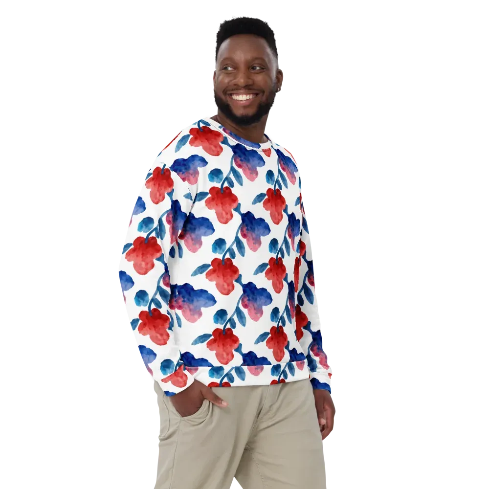 Blue Bloom Reverie on Sweatshirt — Front