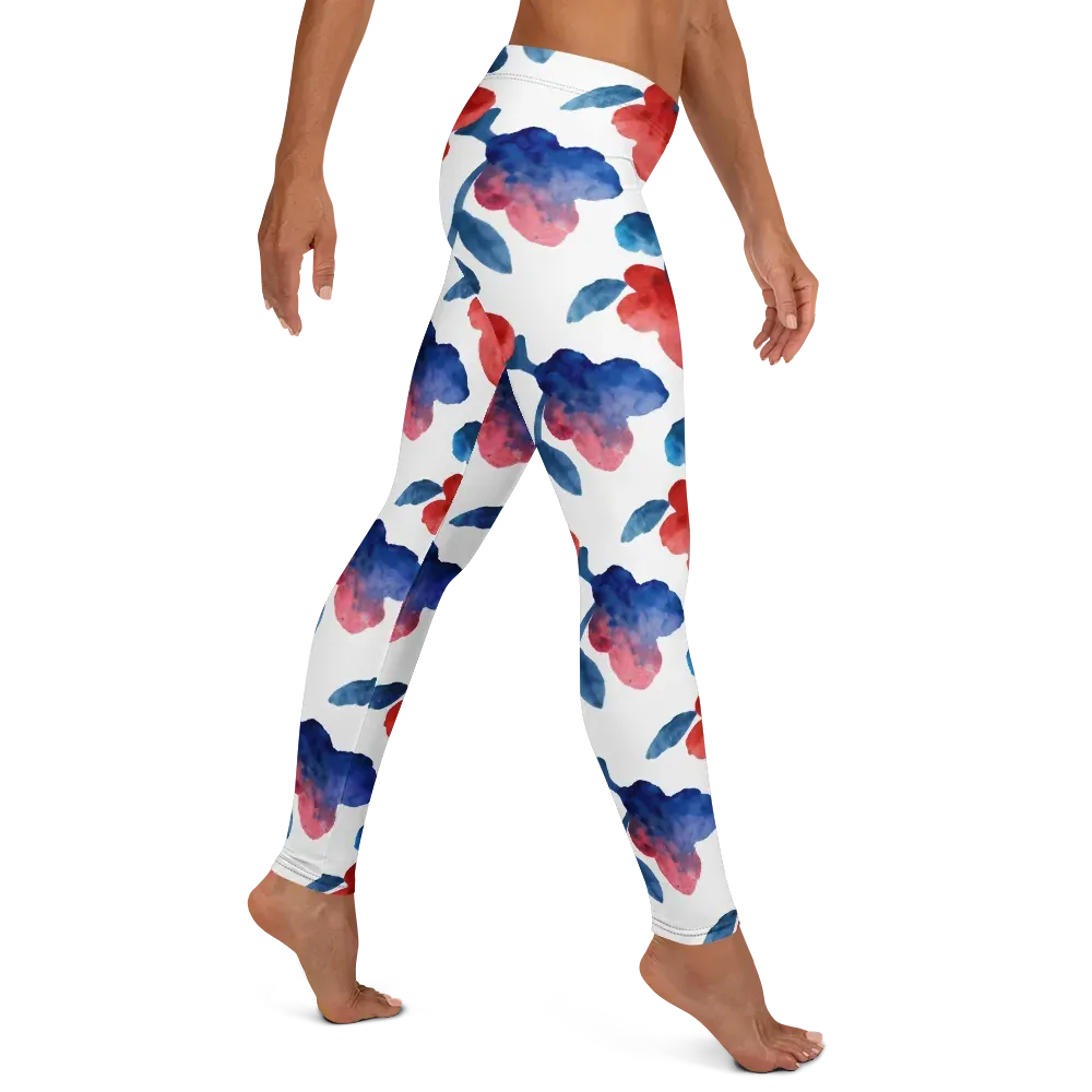 Blue Bloom Reverie on Leggings — Right