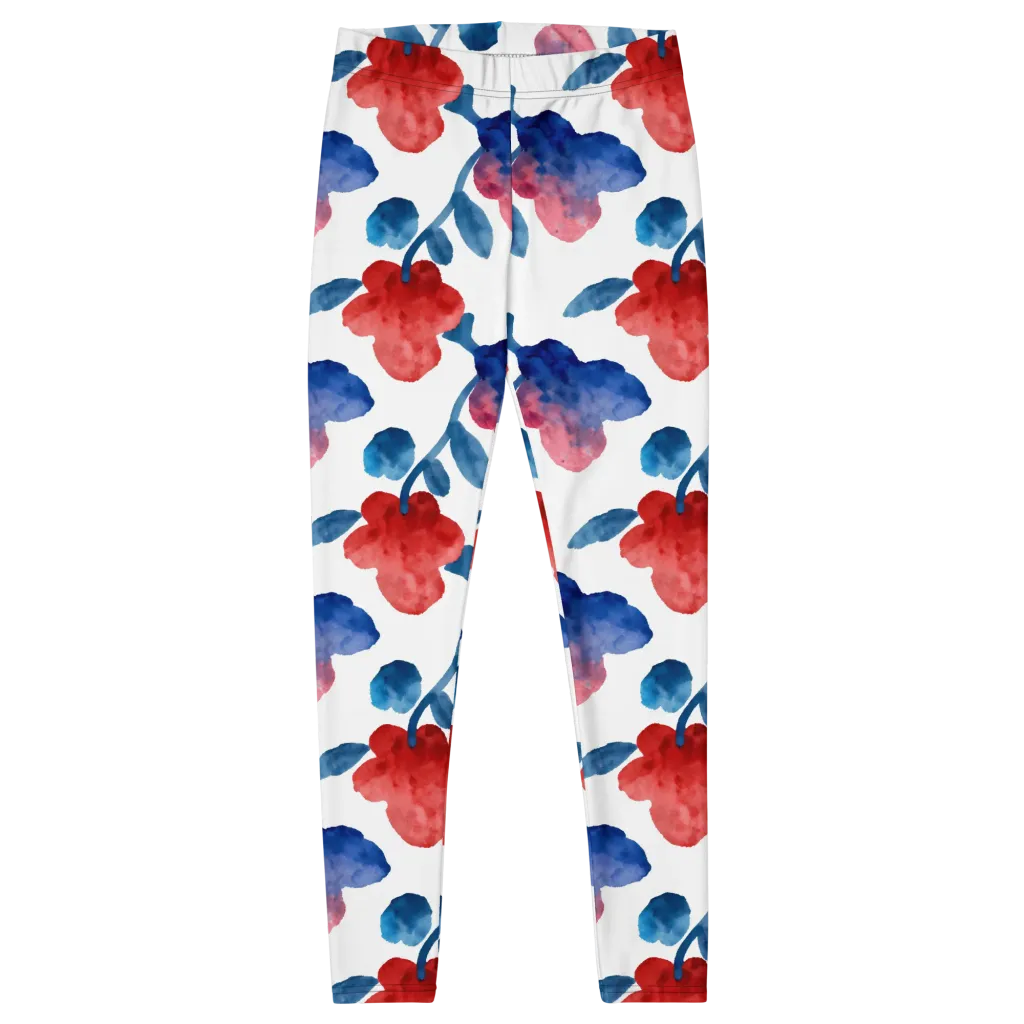 Blue Bloom Reverie on Leggings — Front
