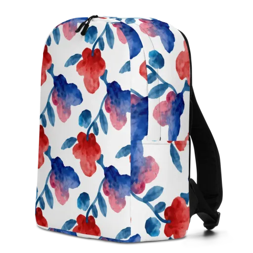 Blue Bloom Reverie on a Minimalist Backpack
