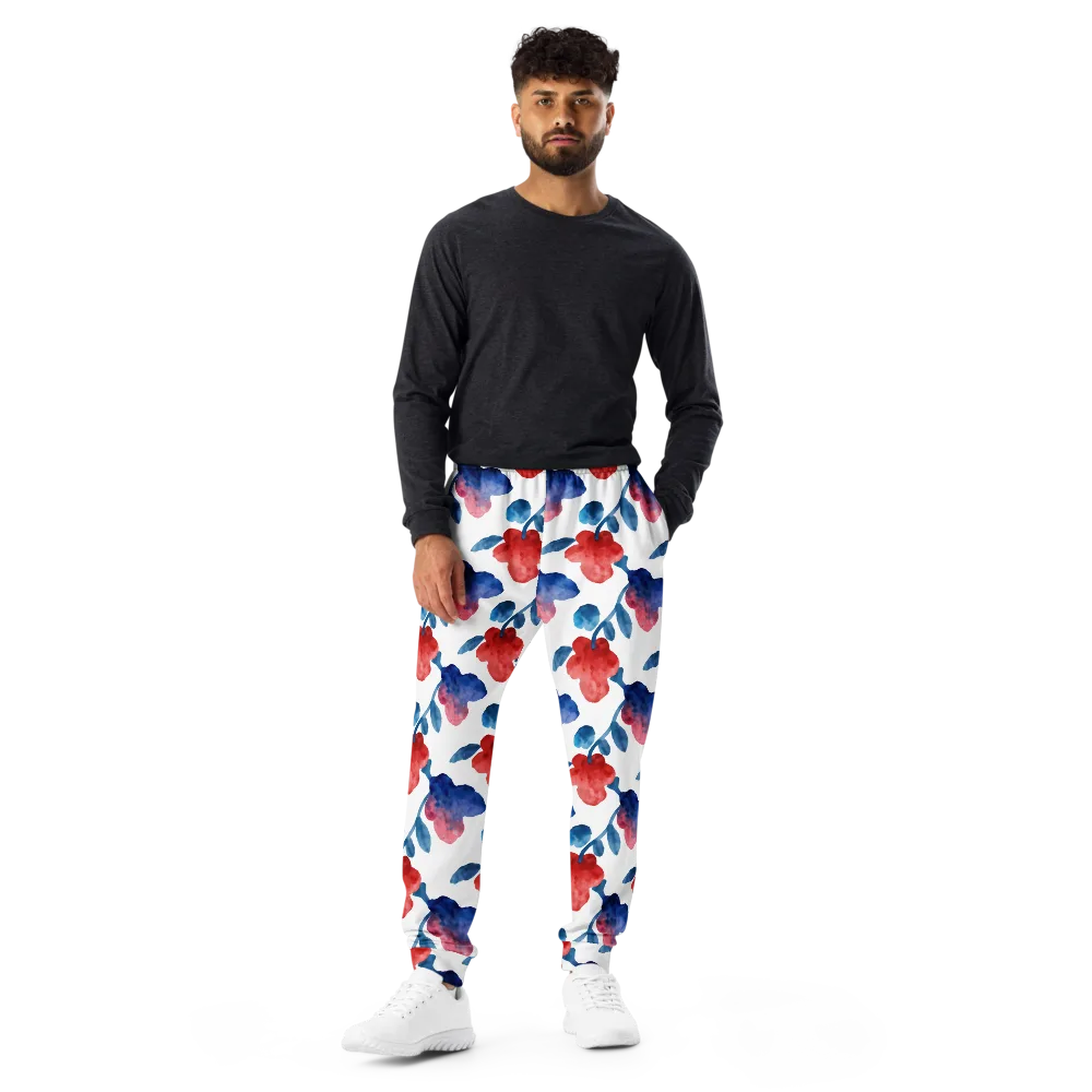 Blue Bloom Reverie on Men's Joggers — Front