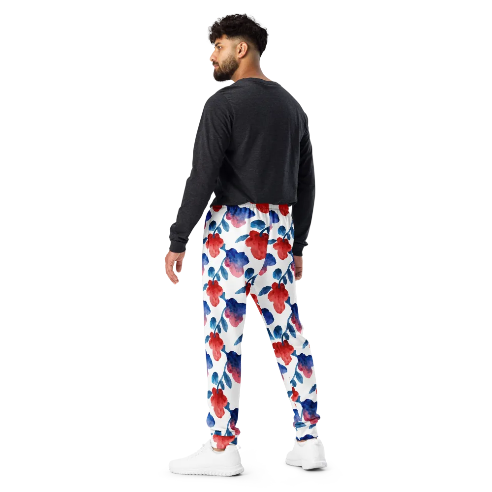 Blue Bloom Reverie on Men's Joggers — Back