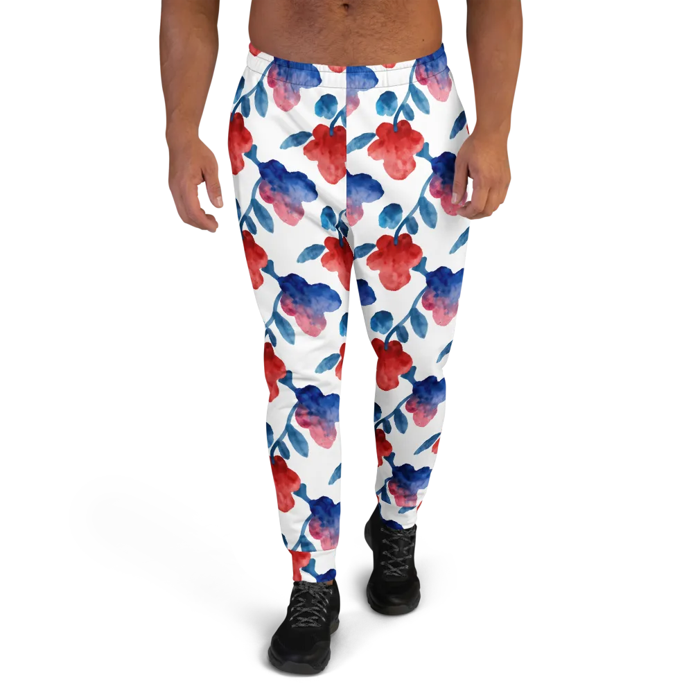 Blue Bloom Reverie on Men's Joggers — Front
