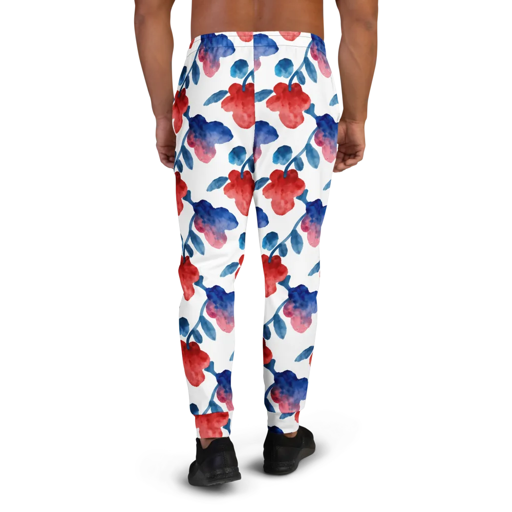 Blue Bloom Reverie on Men's Joggers — Back