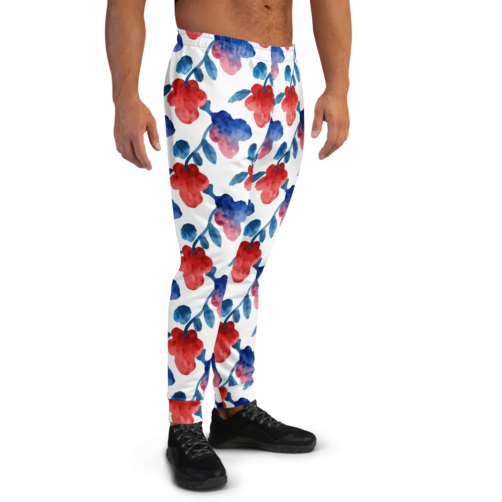 Blue Bloom Reverie on Men's Joggers — Right