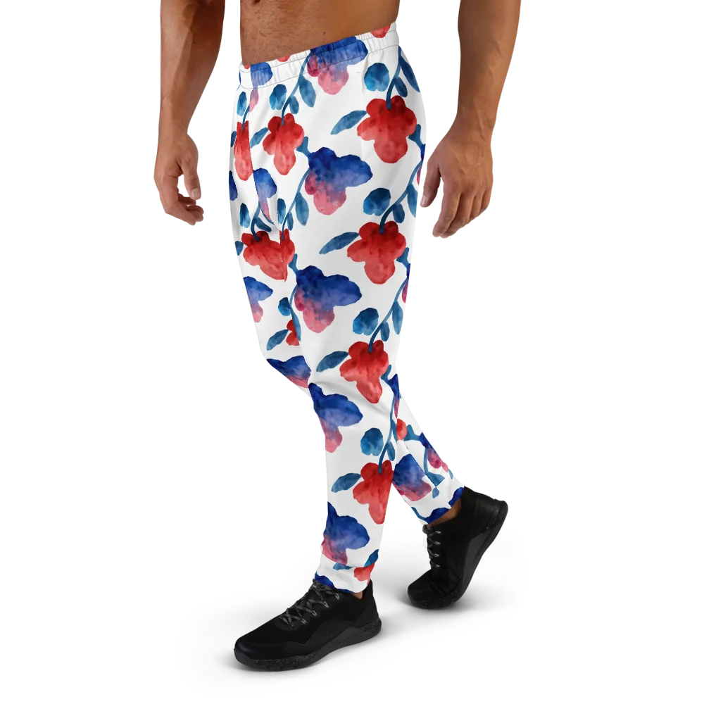 Blue Bloom Reverie on Men's Joggers — Left