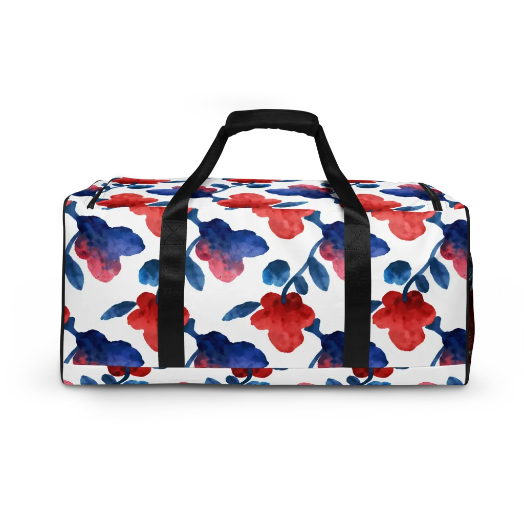 Blue Bloom Reverie on Duffle Bag — Back
