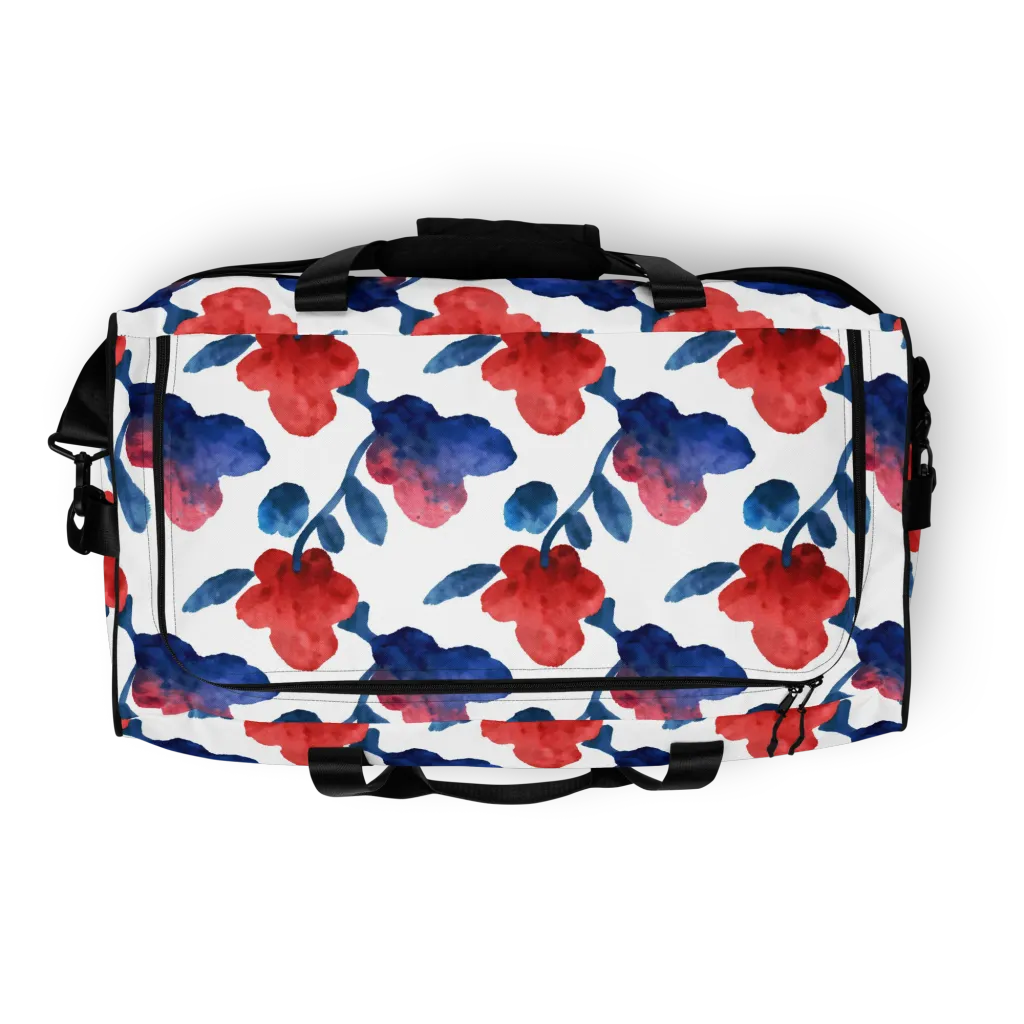 Blue Bloom Reverie on Duffle Bag — Top