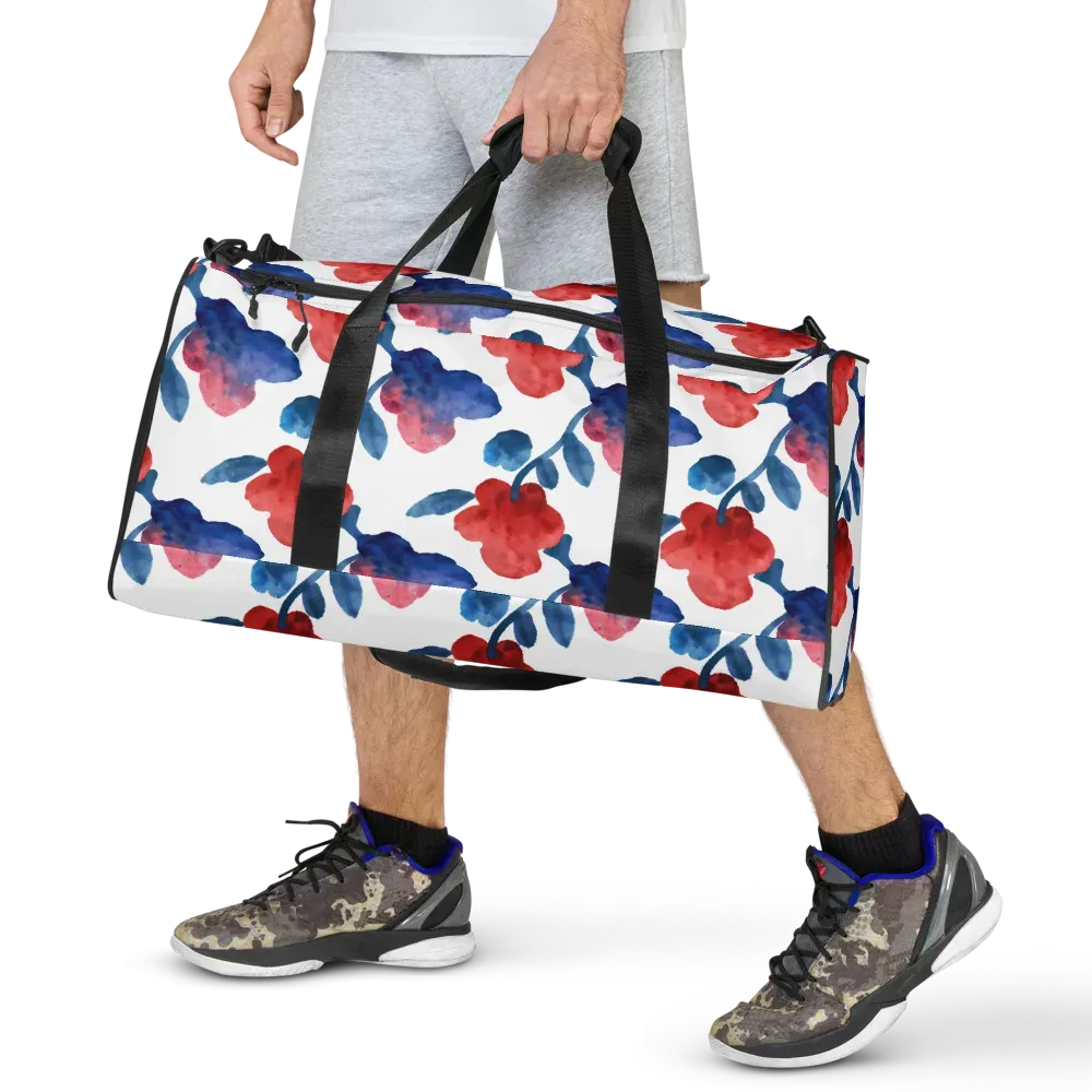 Blue Bloom Reverie on Duffle Bag — Front