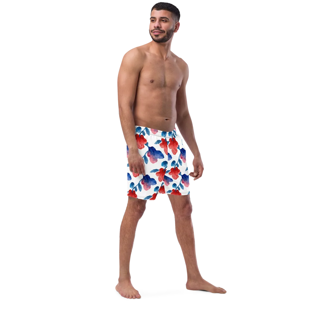 Blue Bloom Reverie on Swim Trunks — Right Front