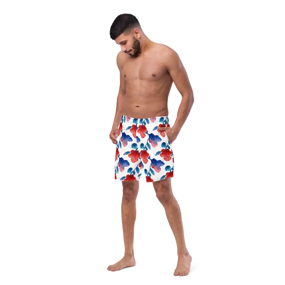 Blue Bloom Reverie on Swim Trunks — Left Front