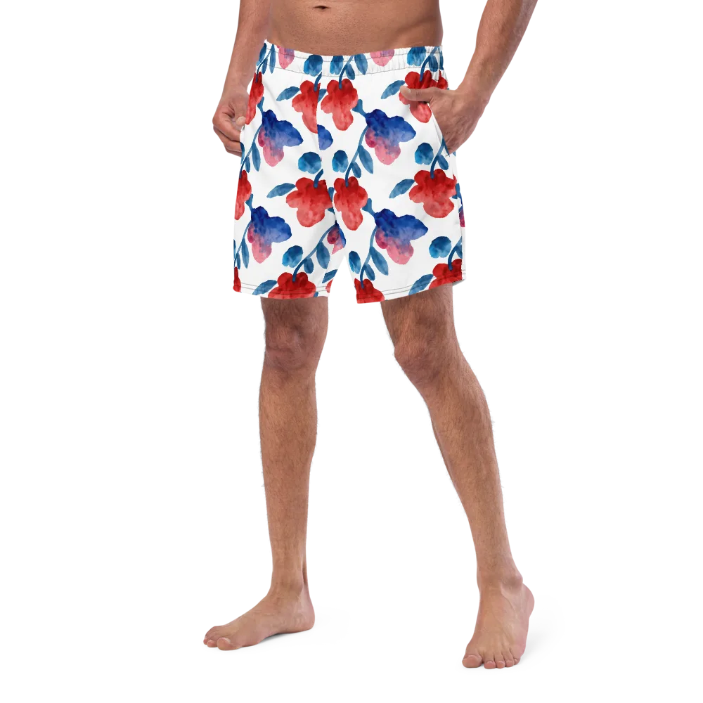 Blue Bloom Reverie on Swim Trunks — Left Front
