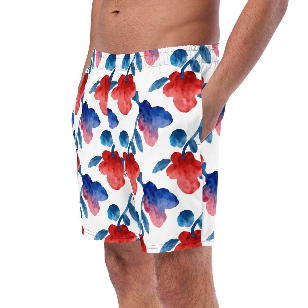 Blue Bloom Reverie on Swim Trunks — Left Front