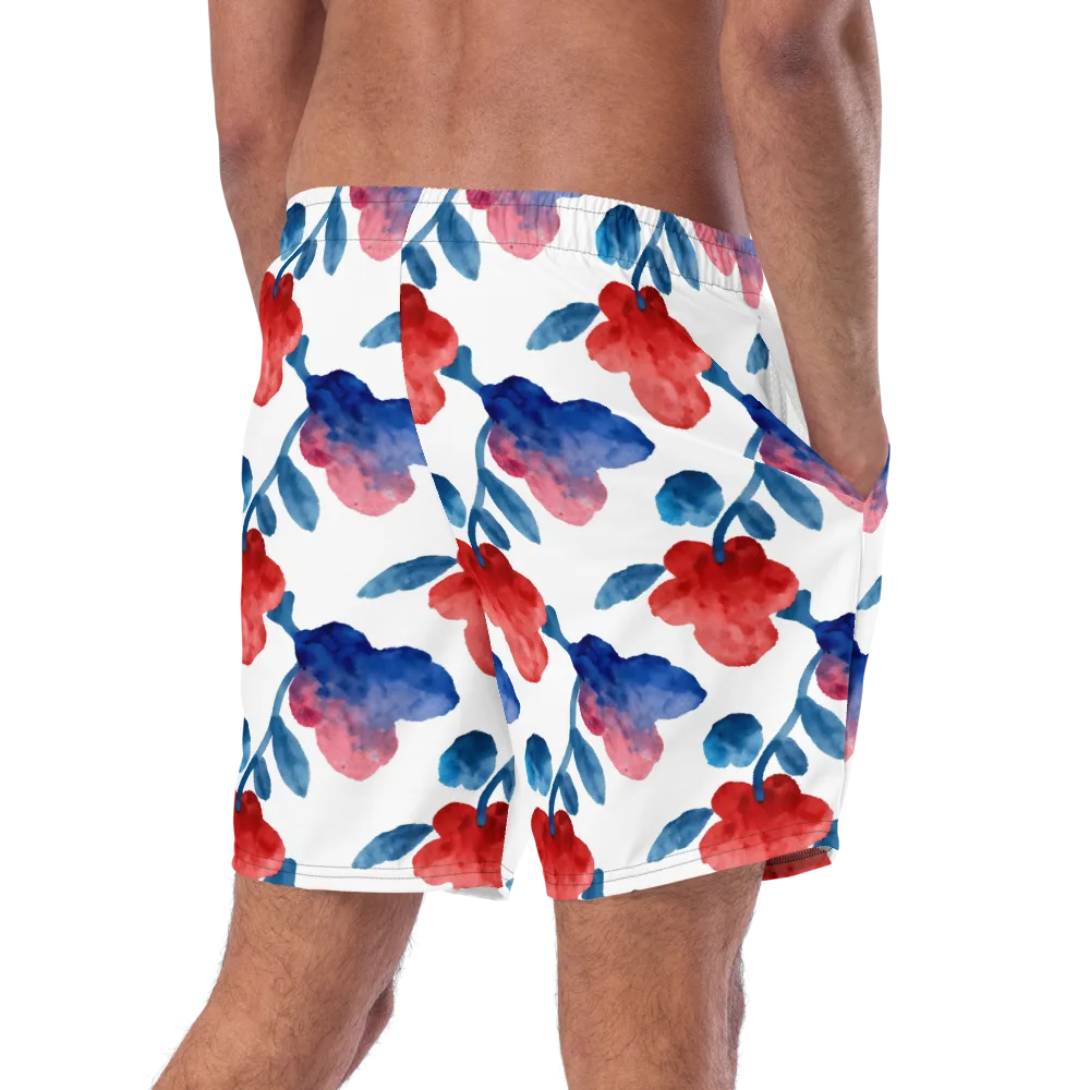 Blue Bloom Reverie on Swim Trunks — Right Back