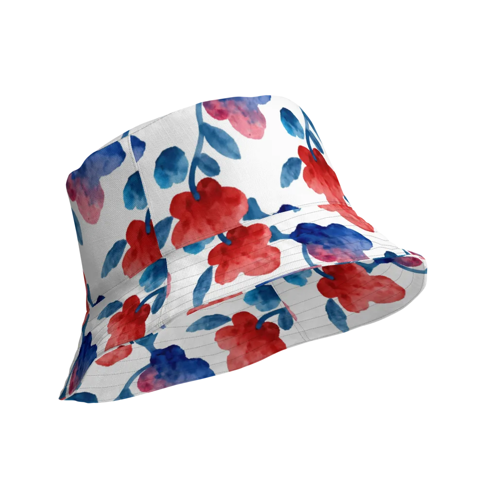 Blue Bloom Reverie on Reversible Bucket Hat — Product details Outside