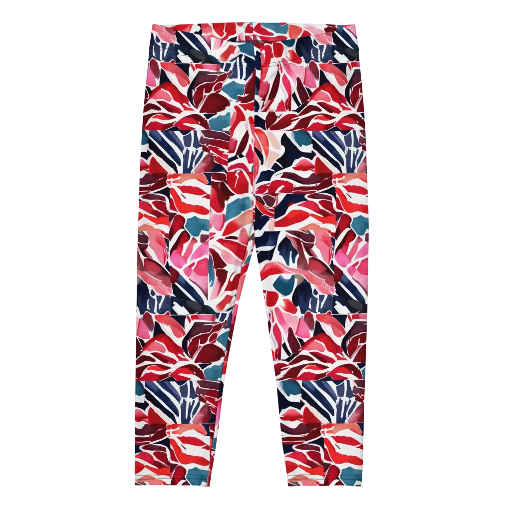 Petal Voltage on Capri Leggings — Front