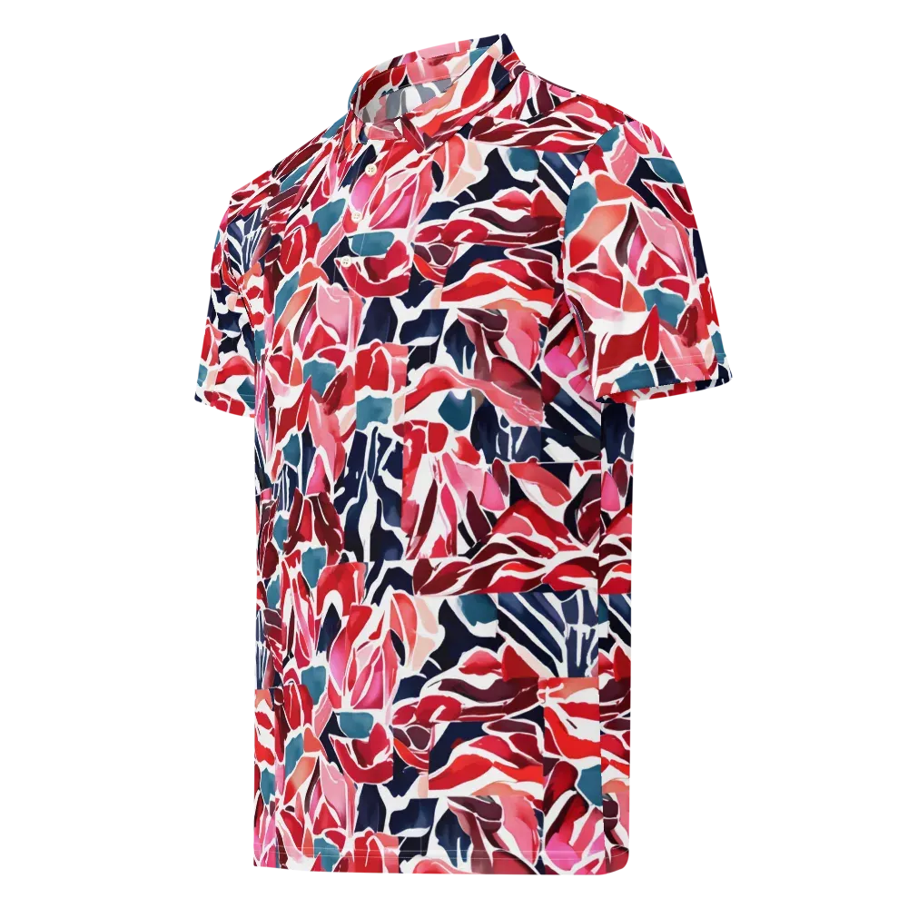 Petal Voltage on Men's Slim Fit Polo Shirt — Left Front