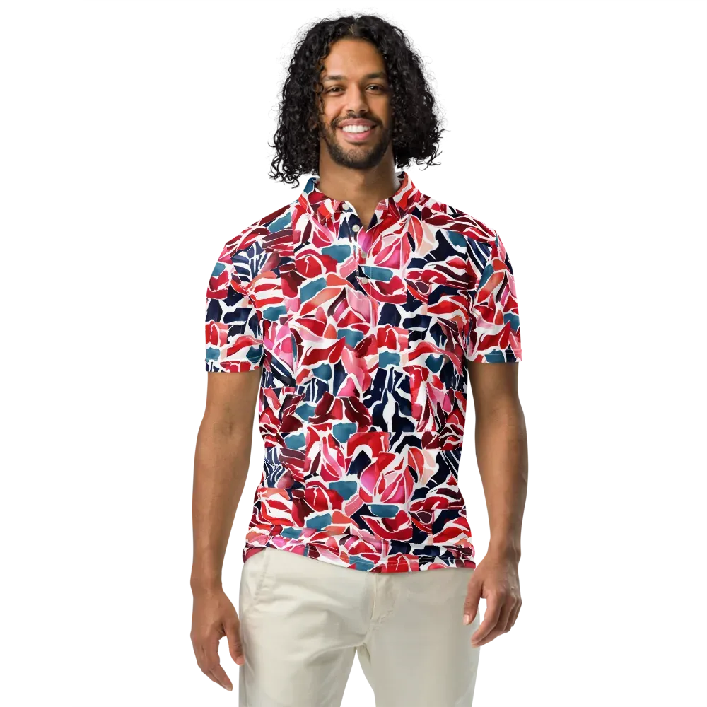 Petal Voltage on Men's Slim Fit Polo Shirt — Front