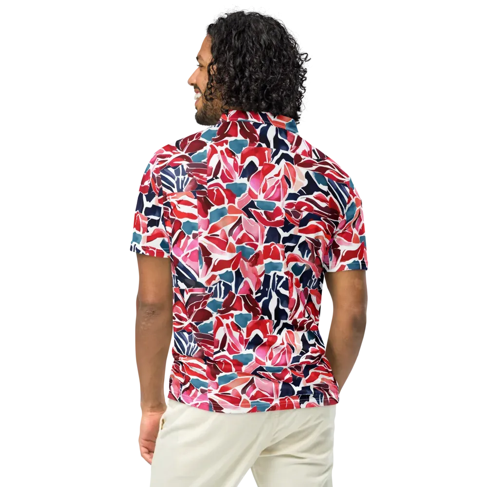 Petal Voltage on Men's Slim Fit Polo Shirt — Back