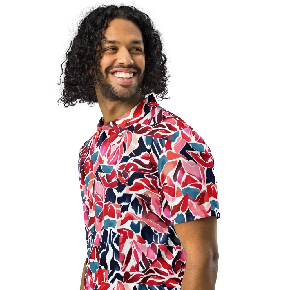 Petal Voltage on Men's Slim Fit Polo Shirt — Left Front