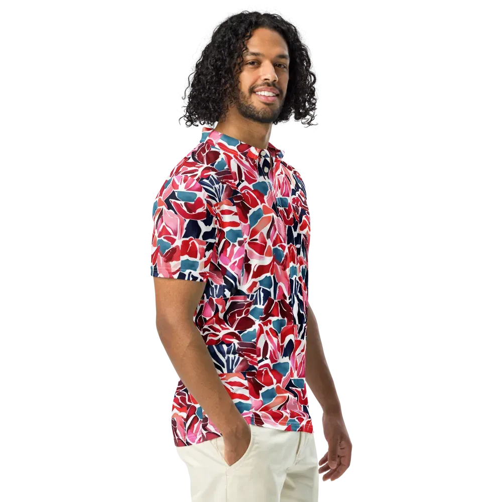 Petal Voltage on Men's Slim Fit Polo Shirt — Right Front