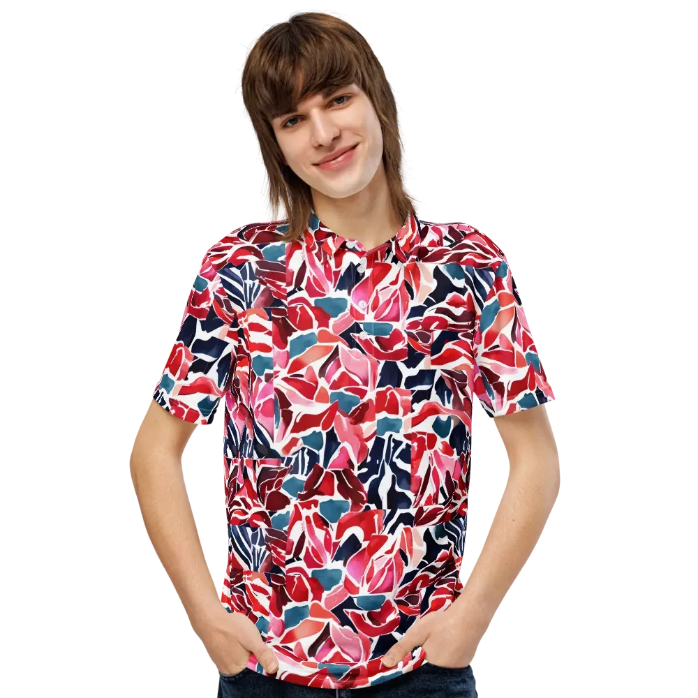 Petal Voltage on Men's Slim Fit Polo Shirt — Front