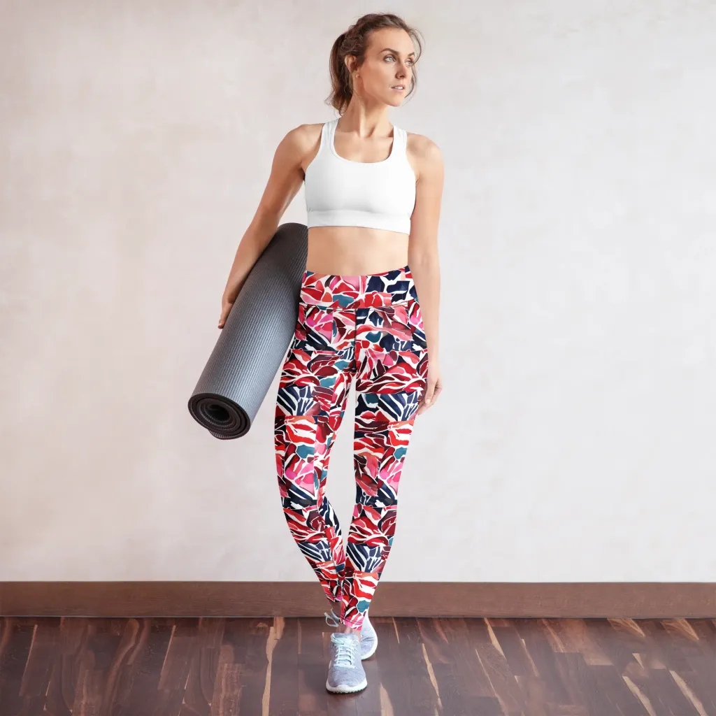 Petal Voltage on Yoga Leggings — Front