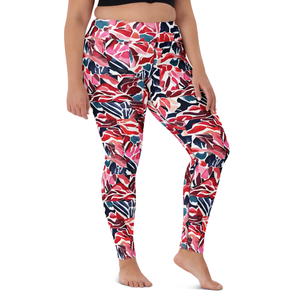 Petal Voltage on Yoga Leggings — Front